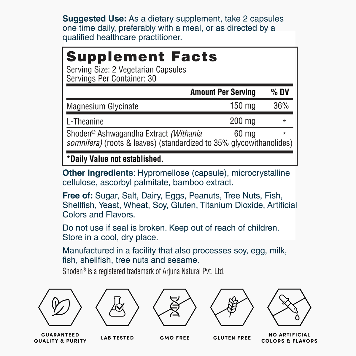 Nature's Lab Gold Magnesium + Ashwagandha with L-Theanine - 60 Capsules – view 2