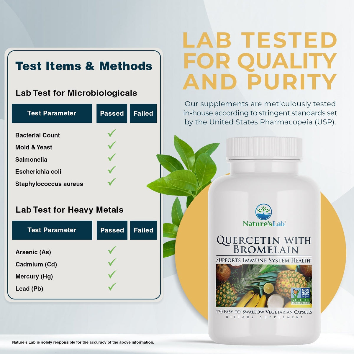 Nature's Lab Quercetin Bromelain - 120 Capsules – view 4