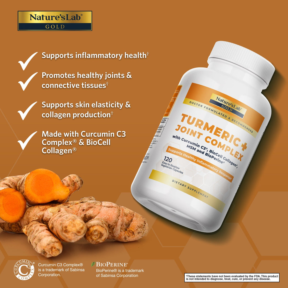 Nature’s Lab Gold Turmeric + Joint Complex - 120 Capsules – view 4