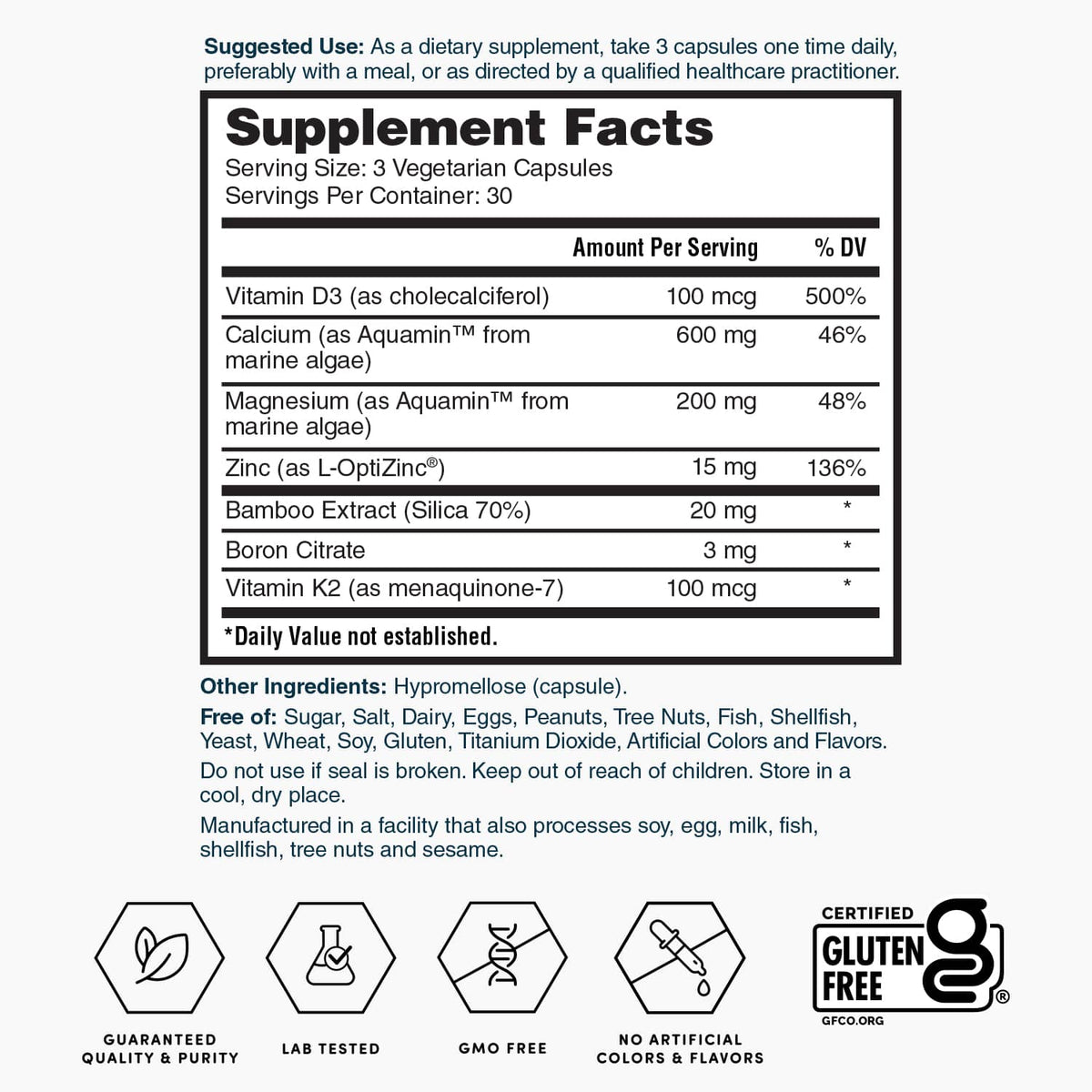 Nature's Lab Gold Vital Bones - 90 Capsules – view 2
