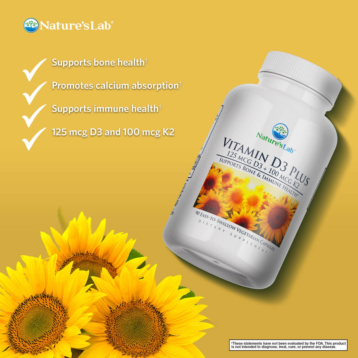 Nature's Lab Vitamin D3 Plus - 90 Capsules – view 3