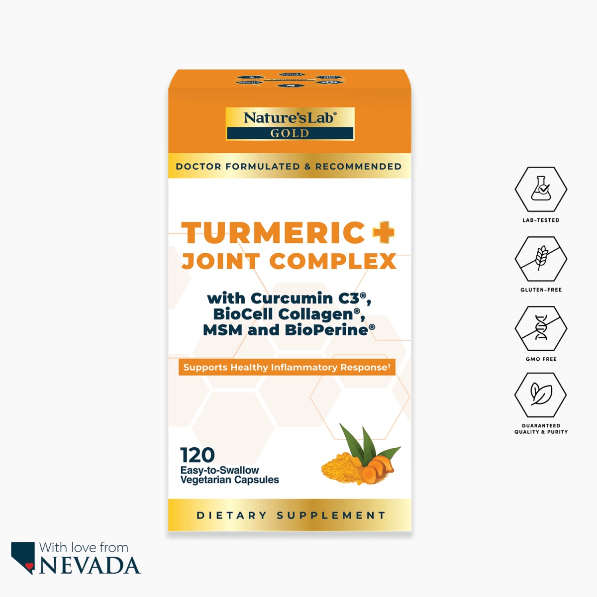 Nature’s Lab Gold Turmeric + Joint Complex - 120 Capsules – view 3