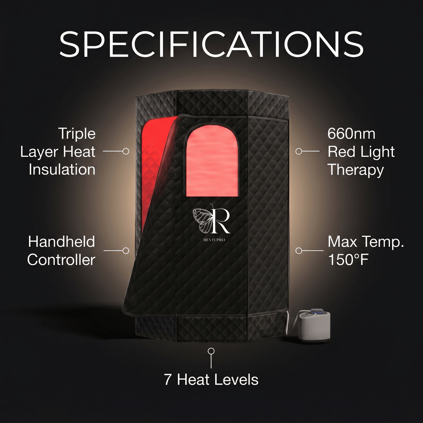 Red Light Therapy Sauna · Half Price of $399 SaunaPro | RevivPro